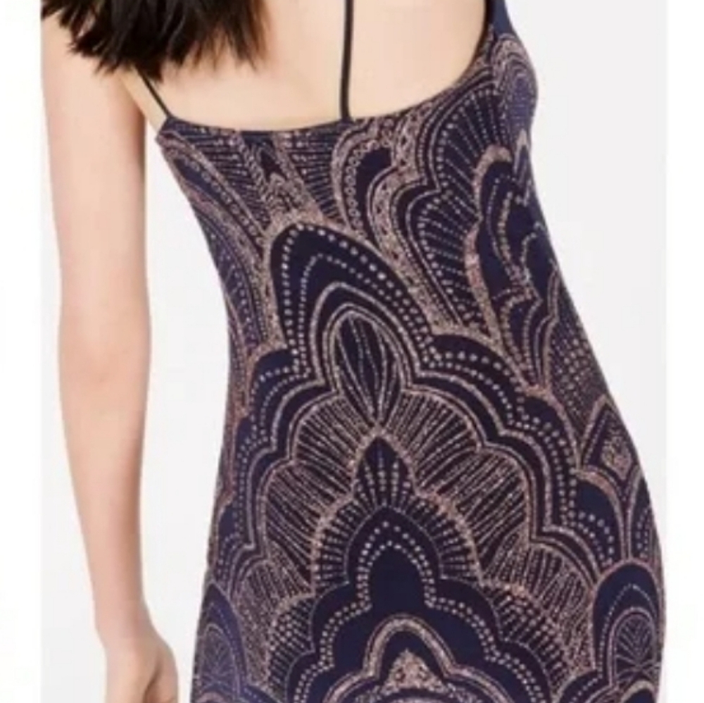 Jump Navy And Rose Gold Glitter Dress. Size Small. - Picture 2 of 5